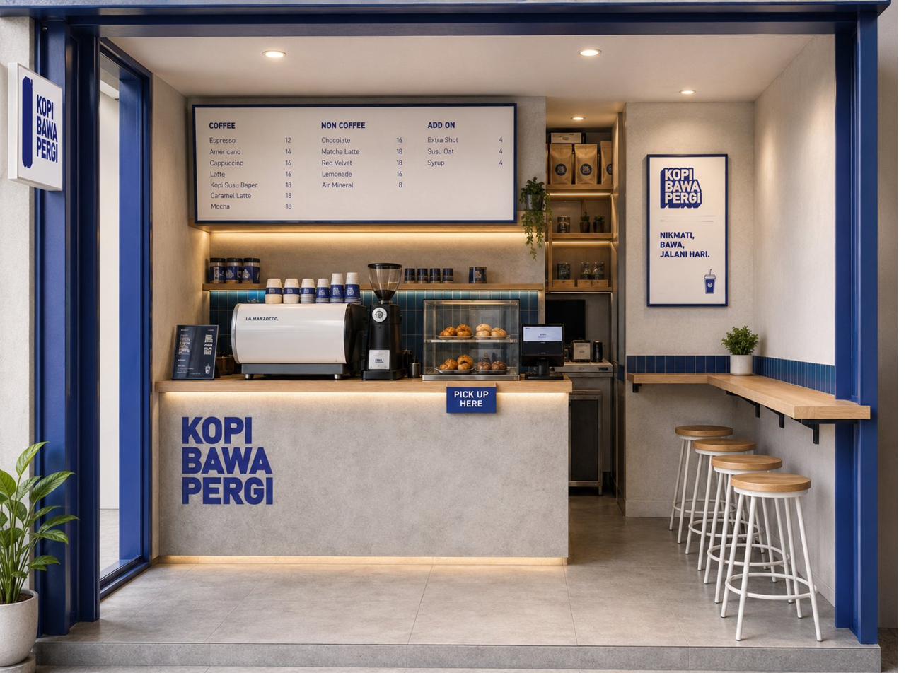 Format Compact Nongkrong Kopi BaPer 25-40 m² - paket kemitraan paling populer